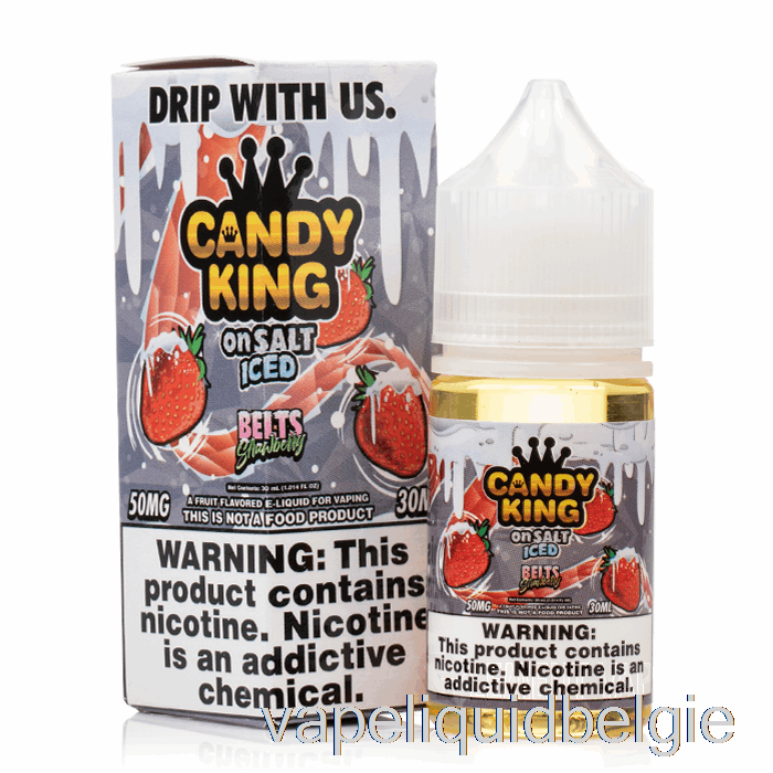 Vape Smaken Ijsbanden Aardbei - Candy King Op Zout - 30ml 50mg